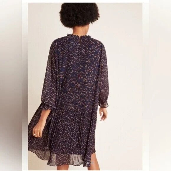 Anthropologie Dress Womens Medium 4 Vega Pleated Mini Lined Seen Worn Kept - Picture 2 of 6